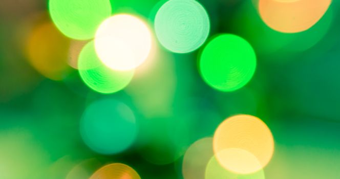 Abstract circular green bokeh abstract light background