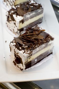 Triple chocolate mousse cake