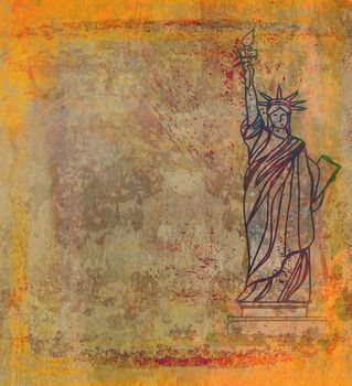 Retro design with Statue of Liberty