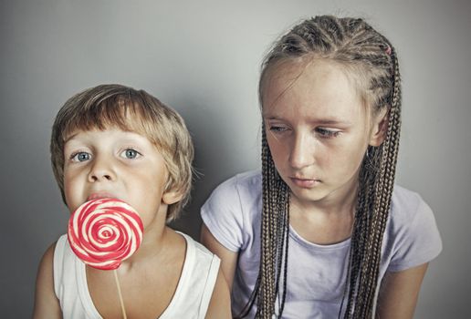 sister jealous brother who eats candy