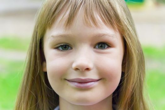 Photo of cute girl with long hair