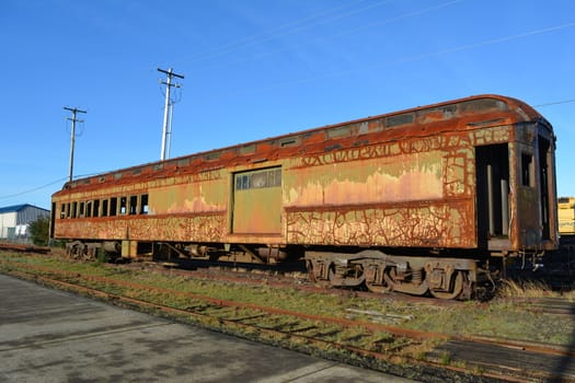 Old train car in Astoria, Oregon