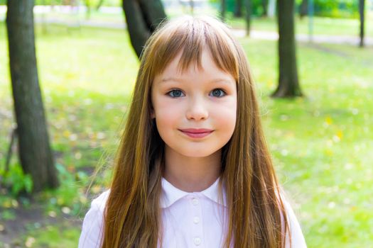 Photo of cute girl with long hair