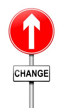 Illustration depicting a sign with a change concept.