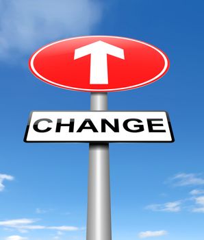 Illustration depicting a sign with a change concept.