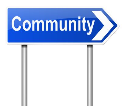 Illustration depicting a sign with a community concept.