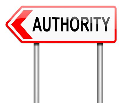 Illustration depicting a sign with an authority concept.