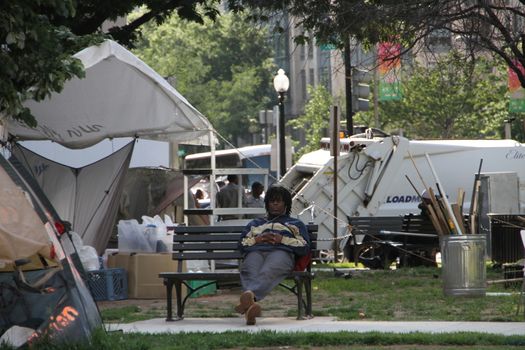 Washington DC, USA - may 18, 2012. The camp of the Occupy movement in Washington