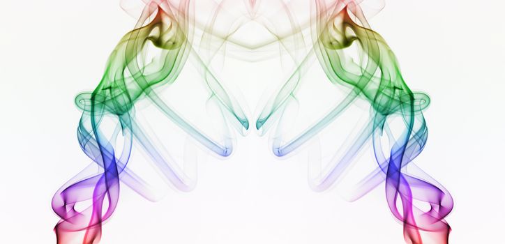 colourful Abstract smoke on white background