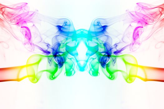 colourful Abstract smoke on white background