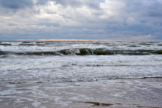 Waves of the Black Sea. Cloudy weather