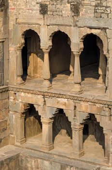Chand Baori Stepwell in Jaipur, Rajasthan, India. 
