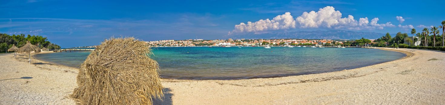 Novalja beach on Pag island panoramic view, Croatia