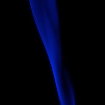 Abstract Strip of Dark Blue Smoke on Black background
