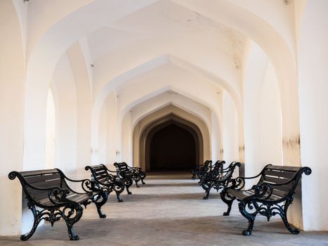 Chair in Amber Fort Corridor in Rajasthan, India