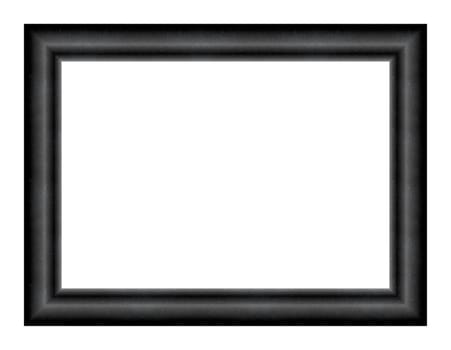 Convex rectangular empty frame for paintings and photos with the effect of the presence of dust on the surface on a black background