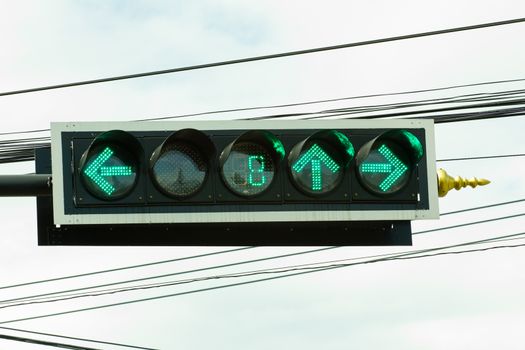 traffic light with countdown system at junction in Thailand
