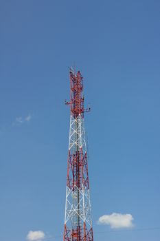 Antenna Tower of Communication, in background of blue sky