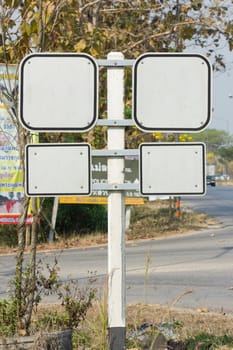 road with sign pole with blank space in Thailand