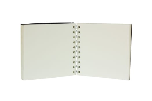 open White two page notebook without line