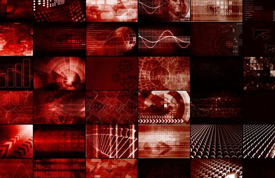 Computer Technology Concept with Global Reach art