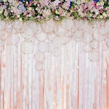 Beautiful flowers background for wedding scene