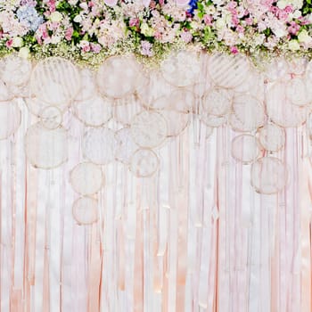 Beautiful flowers background for wedding scene