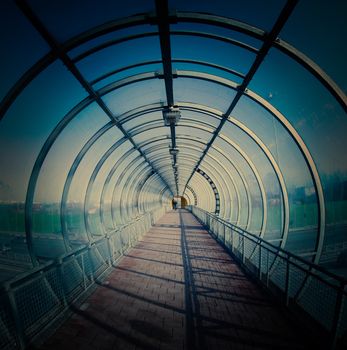 air above the urban pedestrian crossing highway, instagram image style