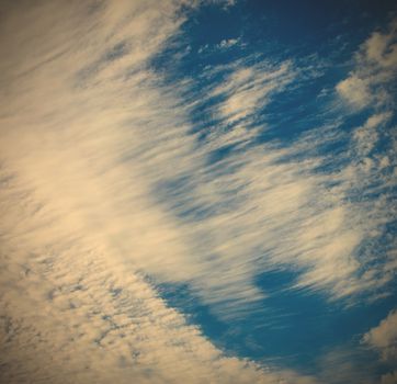 scenic view of the sky with clouds. instagram image style