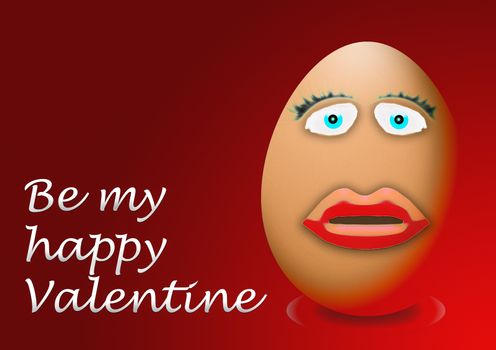 happy valentines day funny egg face