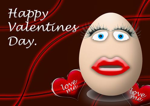 happy valentines day funny egg face