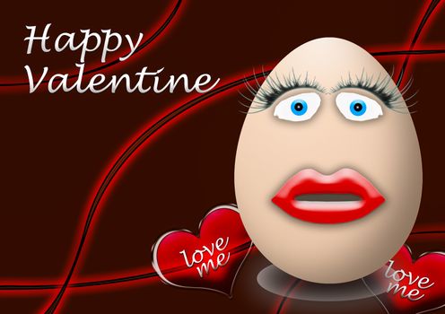 happy valentines day funny egg face