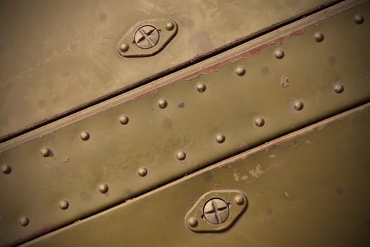 old  metal surfaces with rivets, instagram image style