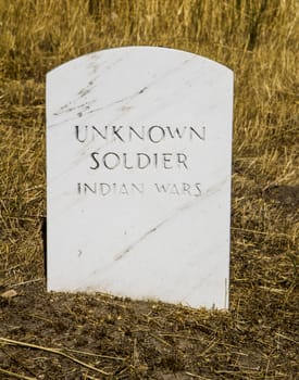 Grave of an unknown soldier from the indian wars in Boise, Idaho
