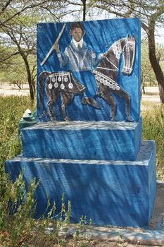 GREAT RIFT VALLEY, ETHIOPIA - NOVEMBER 15, 2014: Beautiful painted tombs of clan chiefs on November 15, 2014 in the Graet Rift Valley, Ethiopia, Africa