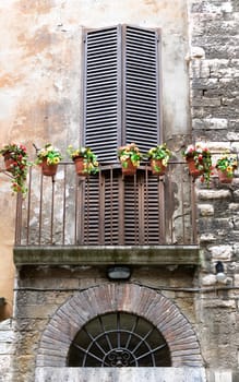 Balcony in the city of Orvieto