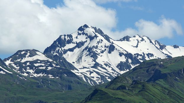 Panorama of the Caucasus Mountains close to Mestia, Georgia, Europe