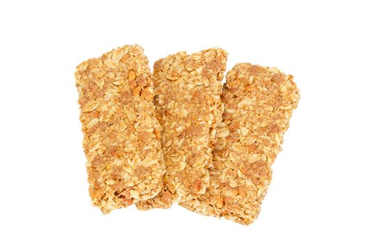 Healthy Granola bar isolated on white background