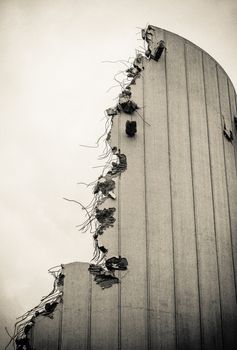 Grungy Detail Of A Partly Demolished Building