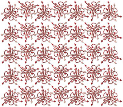 abstract background or textile medieval red arrows pattern