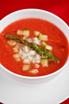 tomato soup gazpacho with vegetable