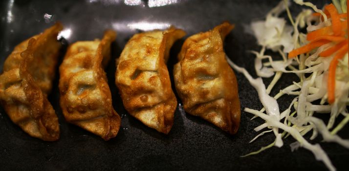 
Fried dumplings were beautifully arranged on the plate and very appetizing.                               