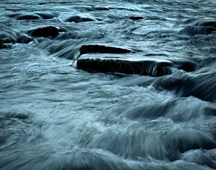 abstract background grim dark blue wild river