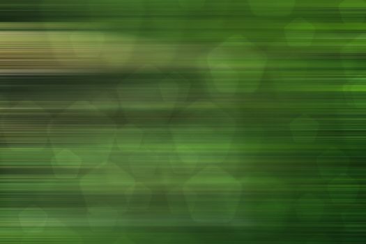 abstract green nature background, pentagon bokeh, fast motion