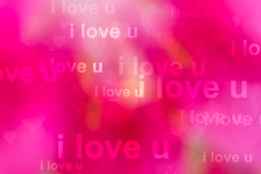 words i love you as red background