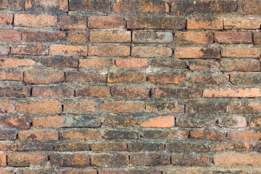 Weathered stained old brick wall background