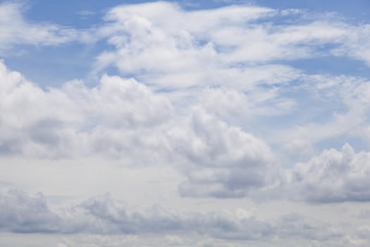 Clouds and sky. The floating clouds covered the sky in a clear day.