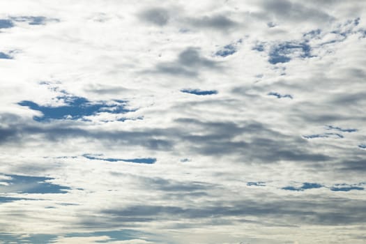 Cloud cover across the sky. Floating clouds covered the sky and in the evening. Sometimes it will rain