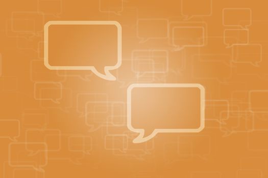  speech bubble on orange  background.