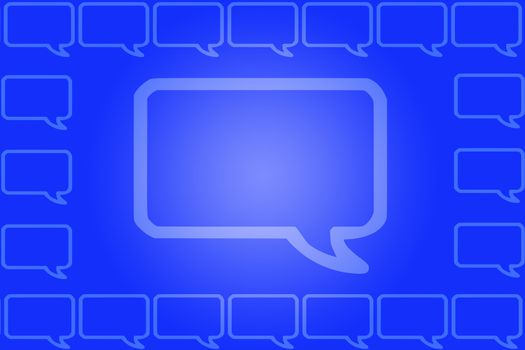  speech bubble onblue  background.